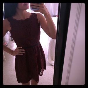 Loft Burgundy Lace Dress